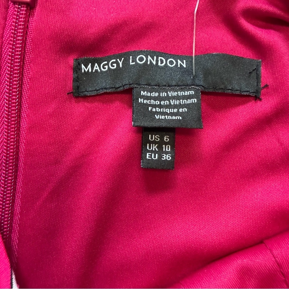 NWT Maggy London Novella Floating Leave Maxi Dress Twisted Front Red Wine Boho 6 - Picture 7 of 16